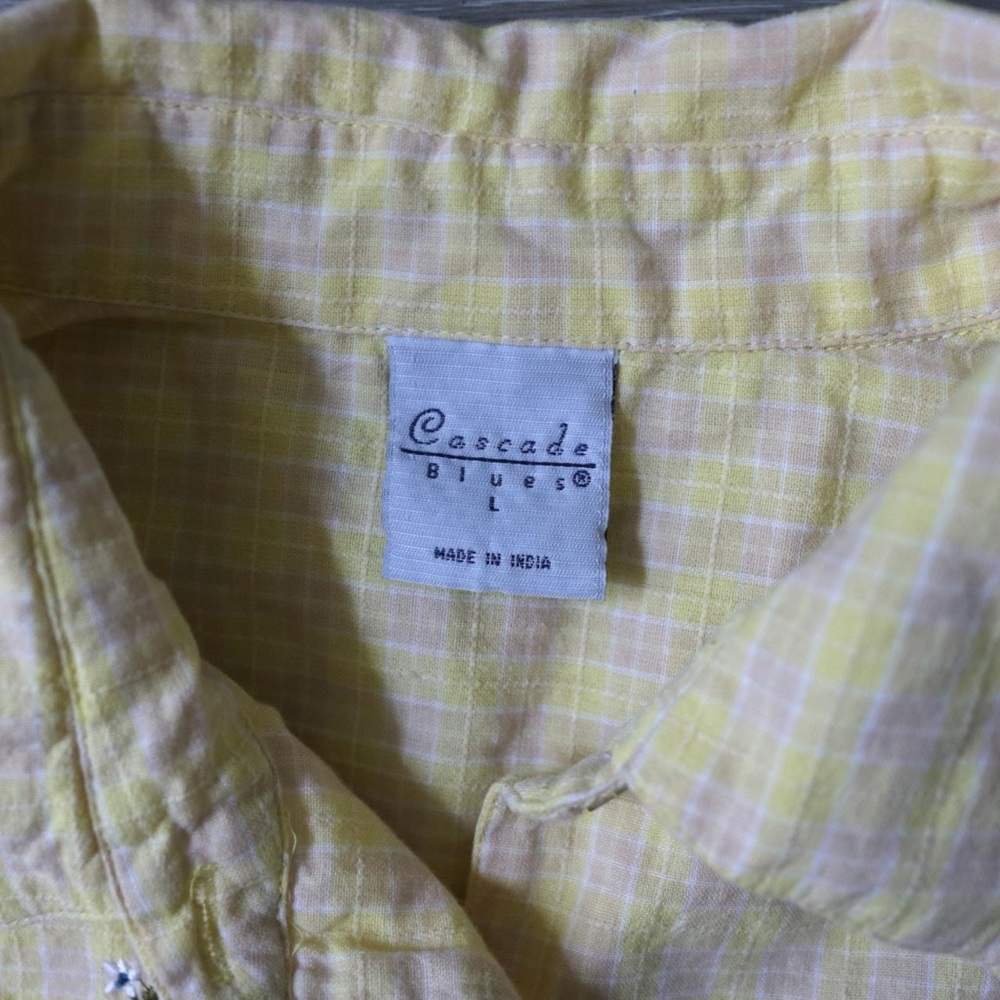 Simple Garden Cascade Blues Collared Button Up Ye… - image 6